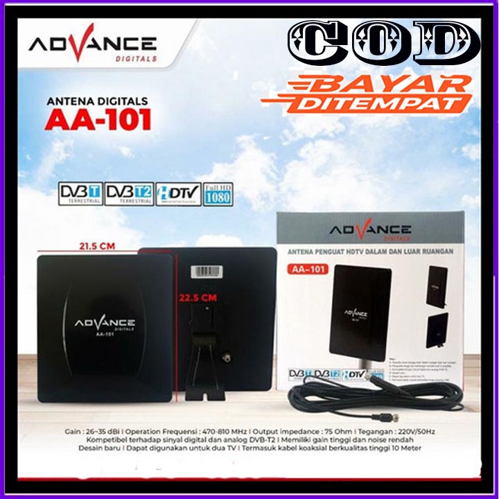 Advance AA-101 Antena Indoor Outdoor Digital Analog Dalam Luar Ruangan BERGARANSI RESMI MANTAP