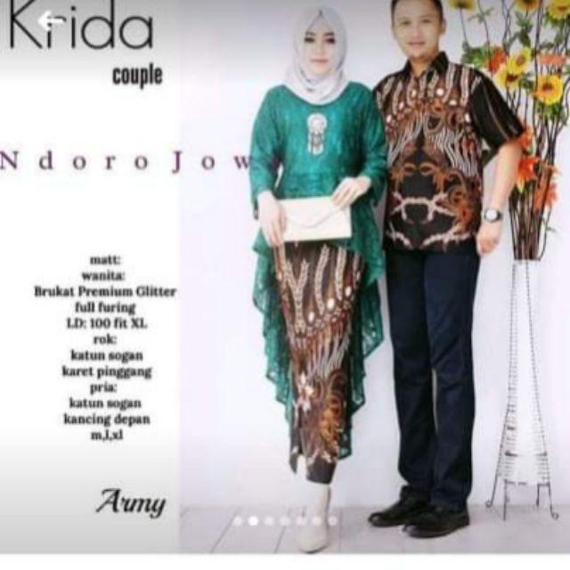 Zola_batik Batik Couple Kebaya Brokat Susun Pinguin Krida