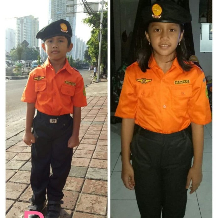 [GRATIS ONGKIR] kostum profesi anak/ seragam basarnas/ pakaian anak/ baju karnaval - Orange, 11-12 t