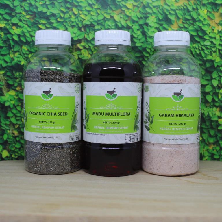 Chia Seed Madu Garam Himalaya Paket Superfood Besar Kemasan Botol Eksklusif Shopee Indonesia