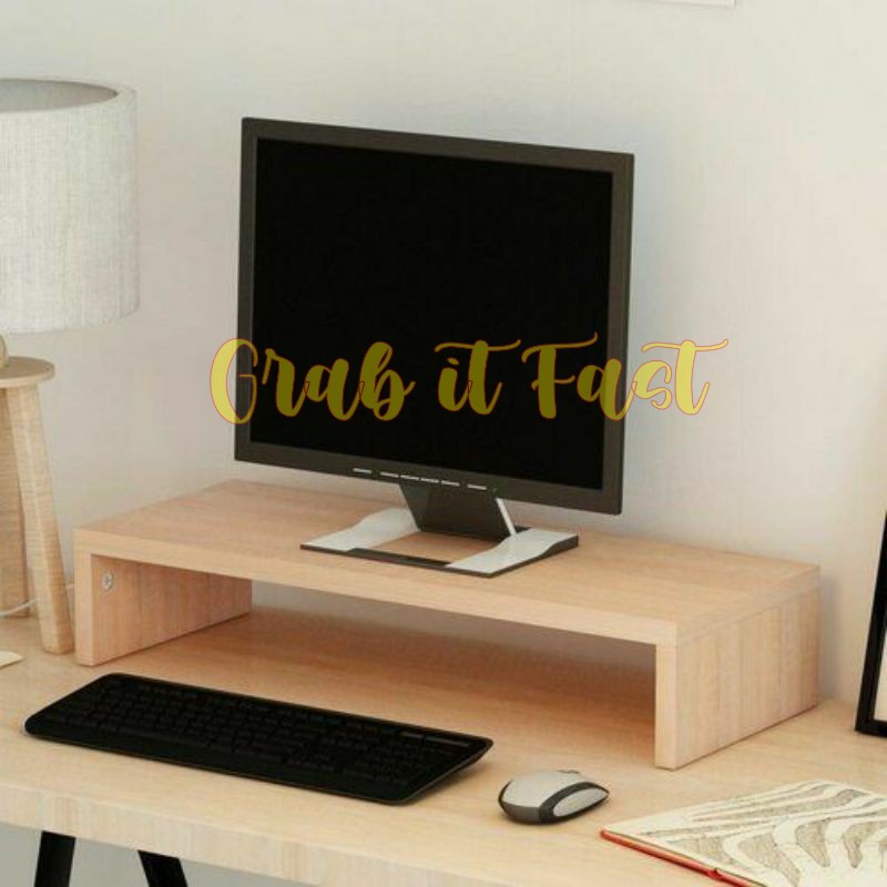 Meja Stand Monitor PC Dudukan Laptop Kayu