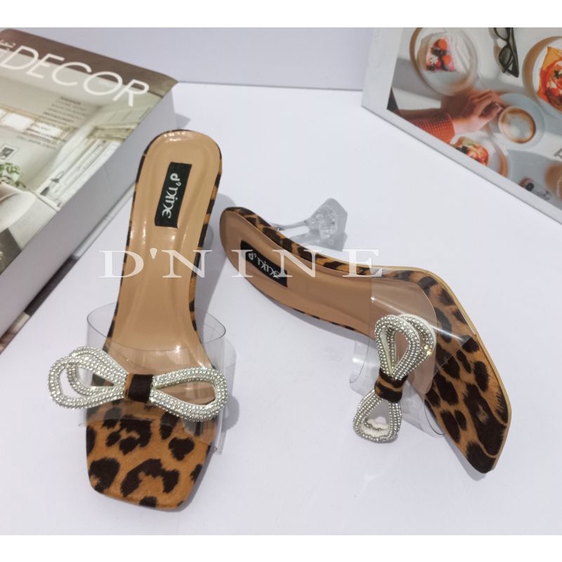 Zinny Sandal heels kaca slop pita mutiara SH 16