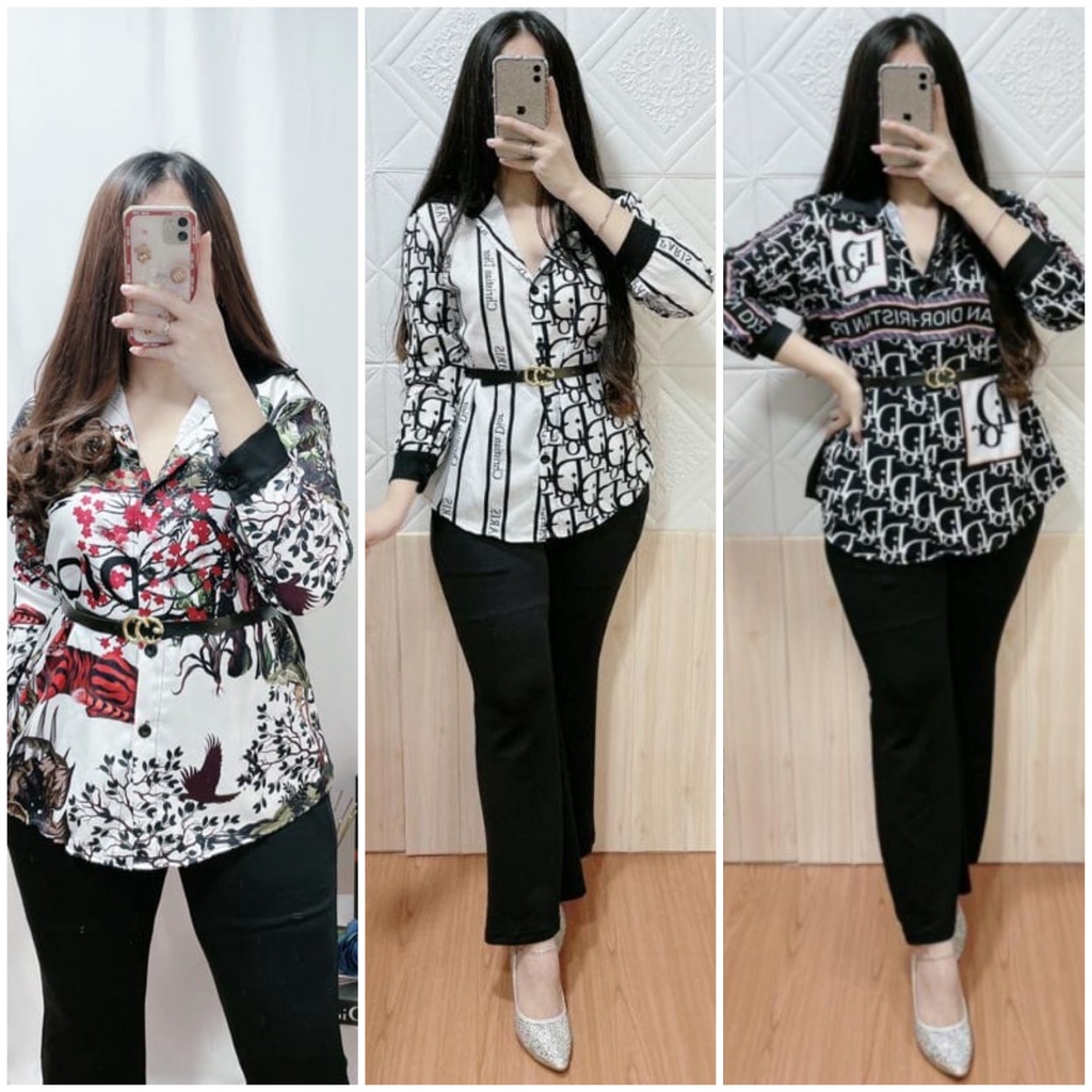 SETCEL VANEZA/ ONESET KEMEJA BRANDED termurah/ setelan kantor wanita
