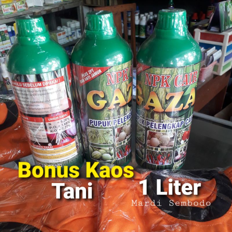 NPK dan KCL CAIR GAZA Plus ZPT & Anti Jamur BONUS KAOS 1000ml