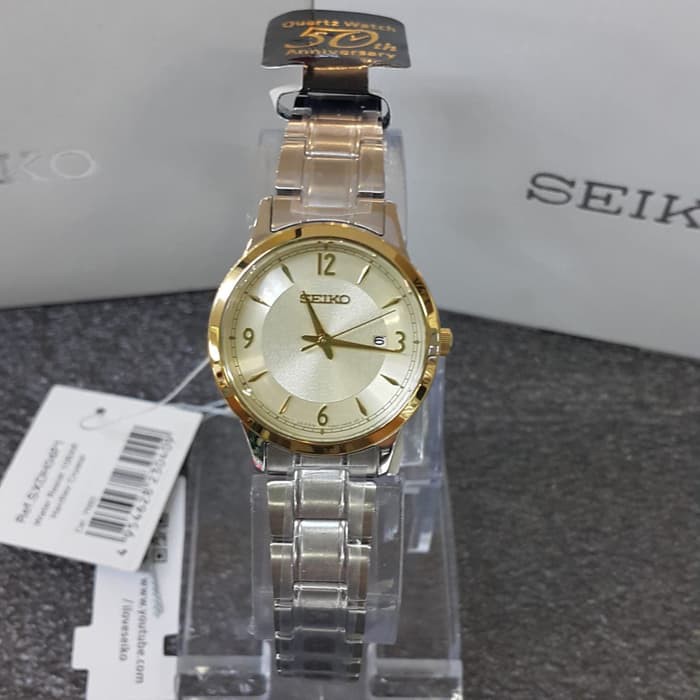 Seiko Classic SXDH04P1 Jam Tangan Wanita Original SXDH04 Gold Silver Bisa Couple
