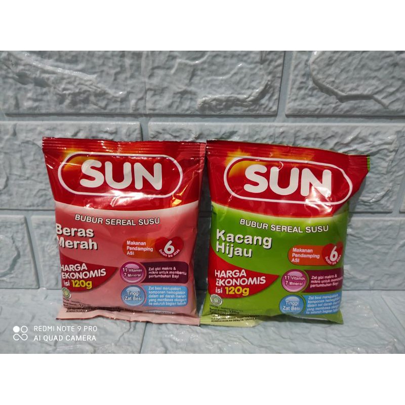 Bubur Sun kacang hijau/Beras merah 120grm