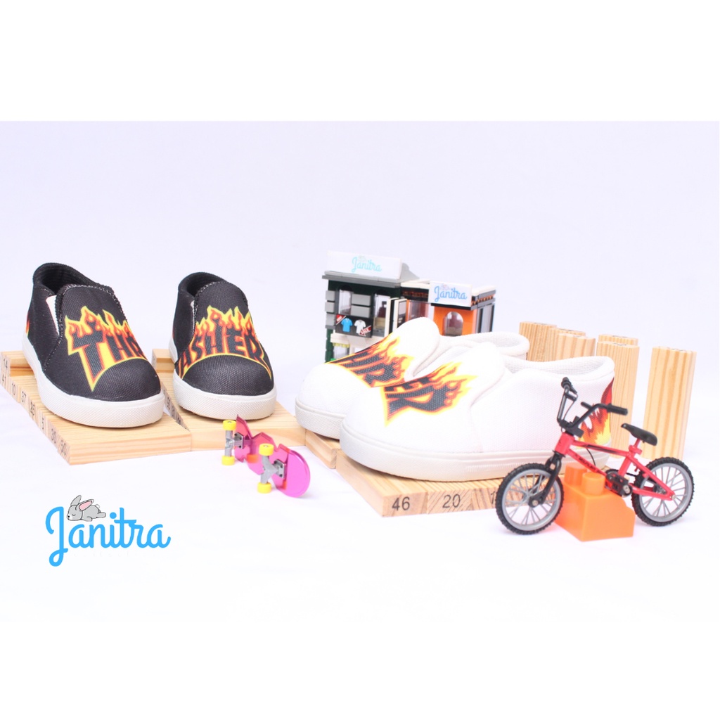 janitra sepatu sneakers anak balita skateboarding TRASH