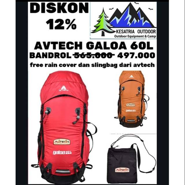 carrier/Avtech galoa 60L/carrier murah/tas gunung