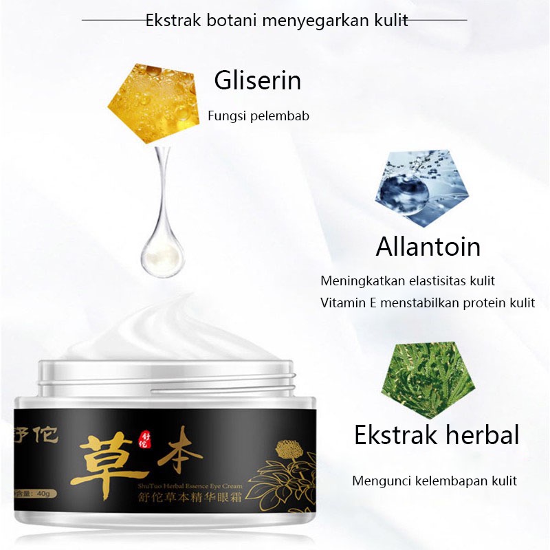 serum mata cream mata panda dan kantung mata Krim mata 40g Ekstrak Sari Herbal Shutuo Untuk Menghilangkan Kerutan Mata Dan Menyehatkan Kulit