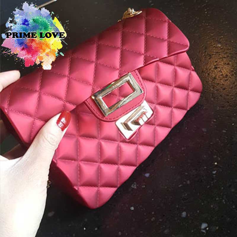 Tas Pesta Wanita Model Selempang Bahu Tali Rantai Motif Jelly Colour Modis &amp; Elegan - TW1826