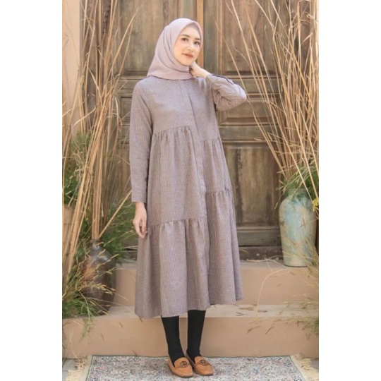 Ayesha Long Tunik Natural Blush Size S Heaven Lights