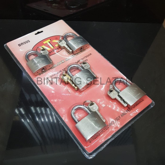 KUNCI GEMBOK KUNCI PENGAMANMASTER KEY LOCK KEY 5 IN1 BR505 STAINLESS