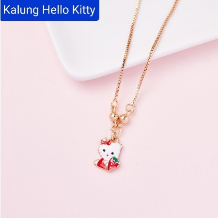 Kalung hello kitty anak perhiasan xuping lapis emas