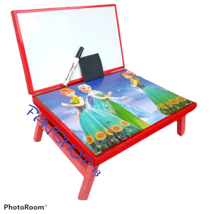 

Ndevansss - Meja Lipat Belajar Karakter + Papan Tulis White Board Anak + Spidol & Penghapus