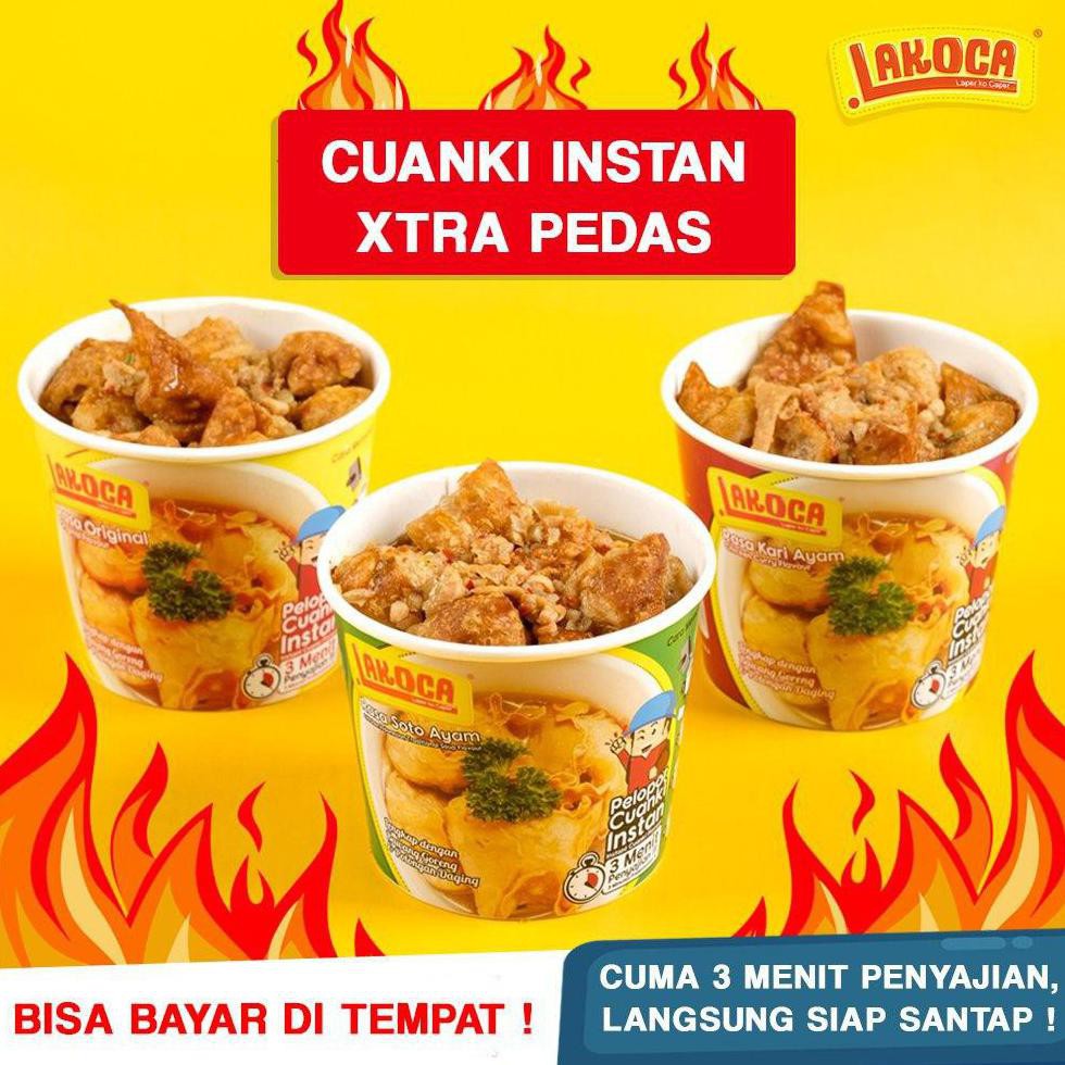 

Terbaru Lakoca Cuanki Instan Xtra Pedas - Cemilan Instan Cuma 3 Menit Penyajian, Langsung Siap