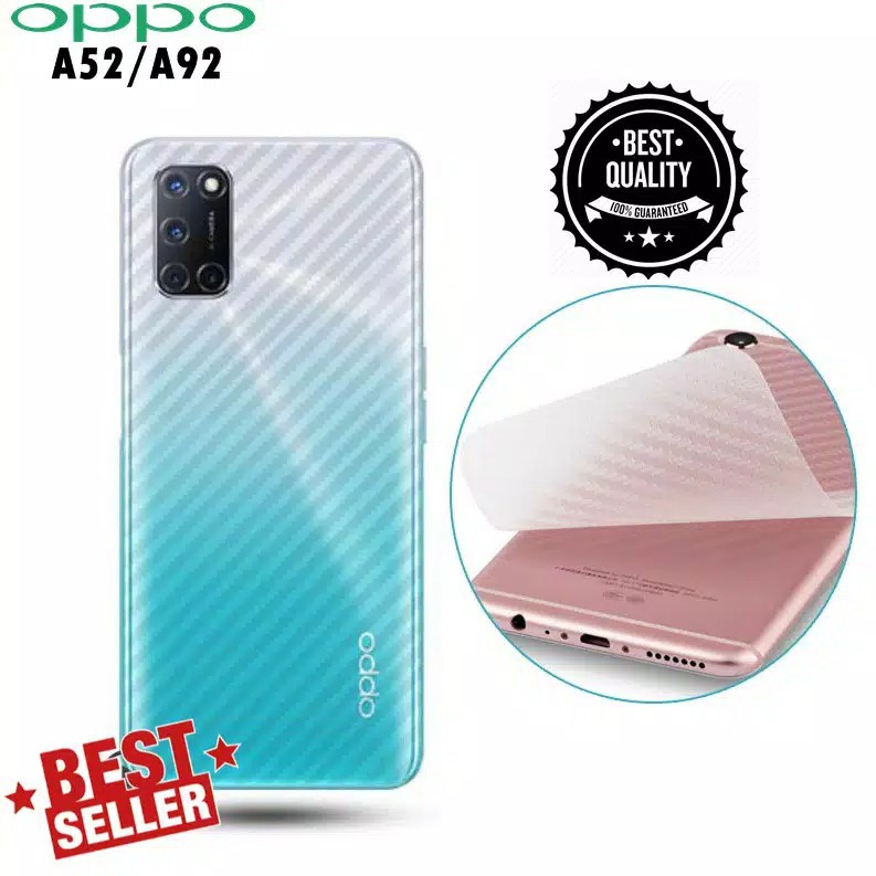 Garskin Sticker Carbon Oppo A92 /A52 /A53 Back Skin Protector Transparant