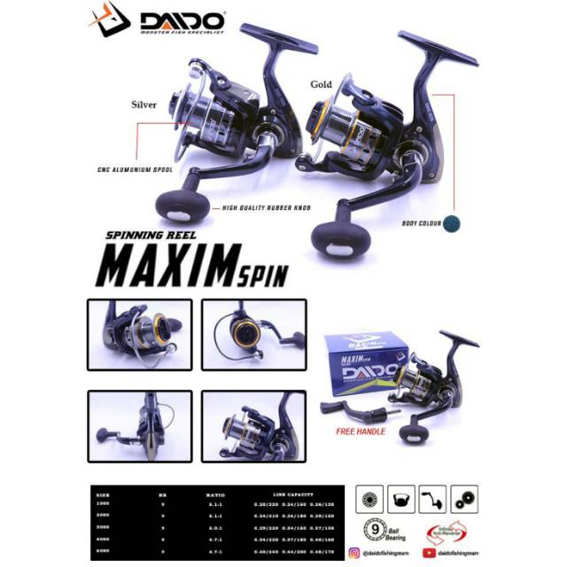 Reel pancing daido maxim spin 3000