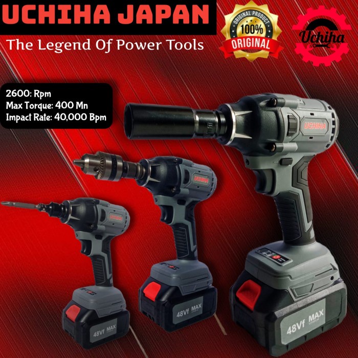 IMPACT WRENCH BOR BUKA BAUT BATERAI CORDLESS UCHIHA 48V BRUSHLESS