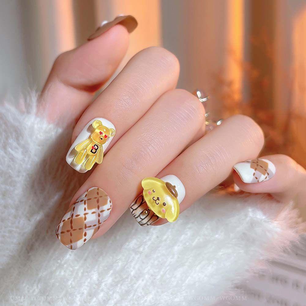 AUGUSTINA Augustina Dekorasi Nail Art Resin Kartun Melody Kawaii Jepang Puding Anjing DIY Perhiasan Nail Art