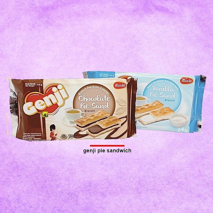 

Monde Genji Pie Sand Rasa Coklat / Vanilla 110 gram | Sandwich Pie Cookies Snack Rasa Original Makanan Ringan Chiki Camilan Cemilan Keluarga Kue Kukis Kering Jajan Jajanan Anak Harian Instan Siap Saji Kemasan Bahan Dapur Sajian Parcel Shoppa Corner Malang