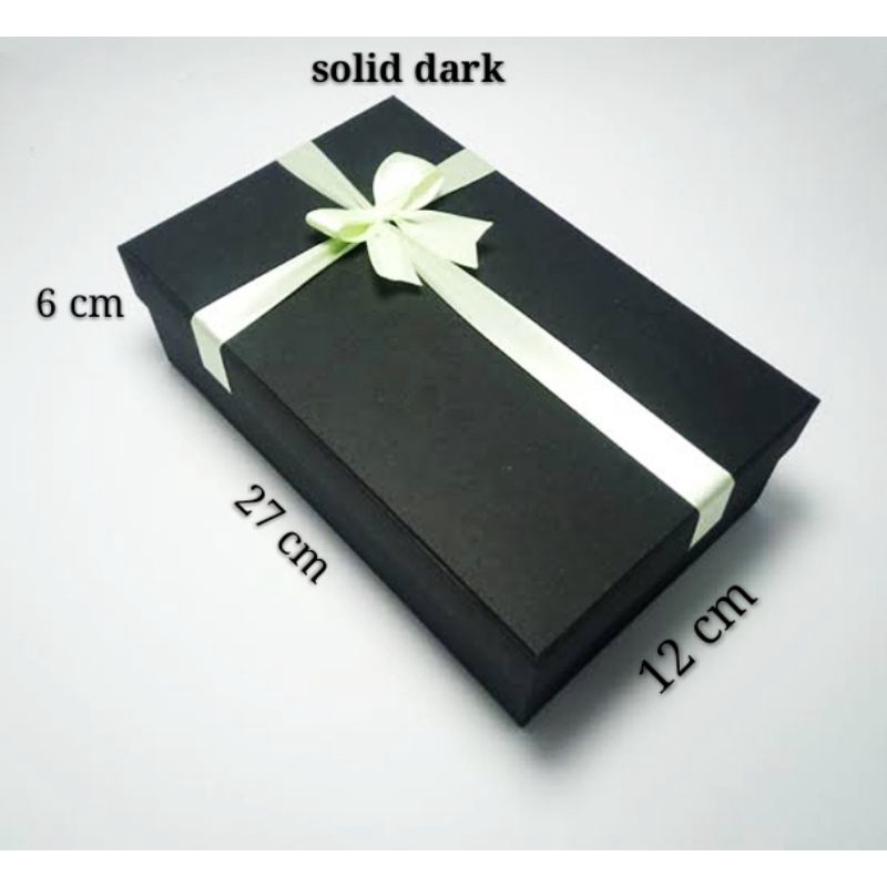 

additional premium gift box.kotak kado solid dark | shopee indonesia | 27x 12 x 6 cm.