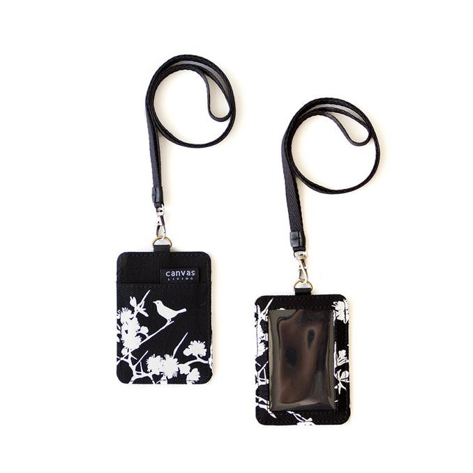 

✨BISA COD✨ ID Lanyard Spring Black Canvas Living