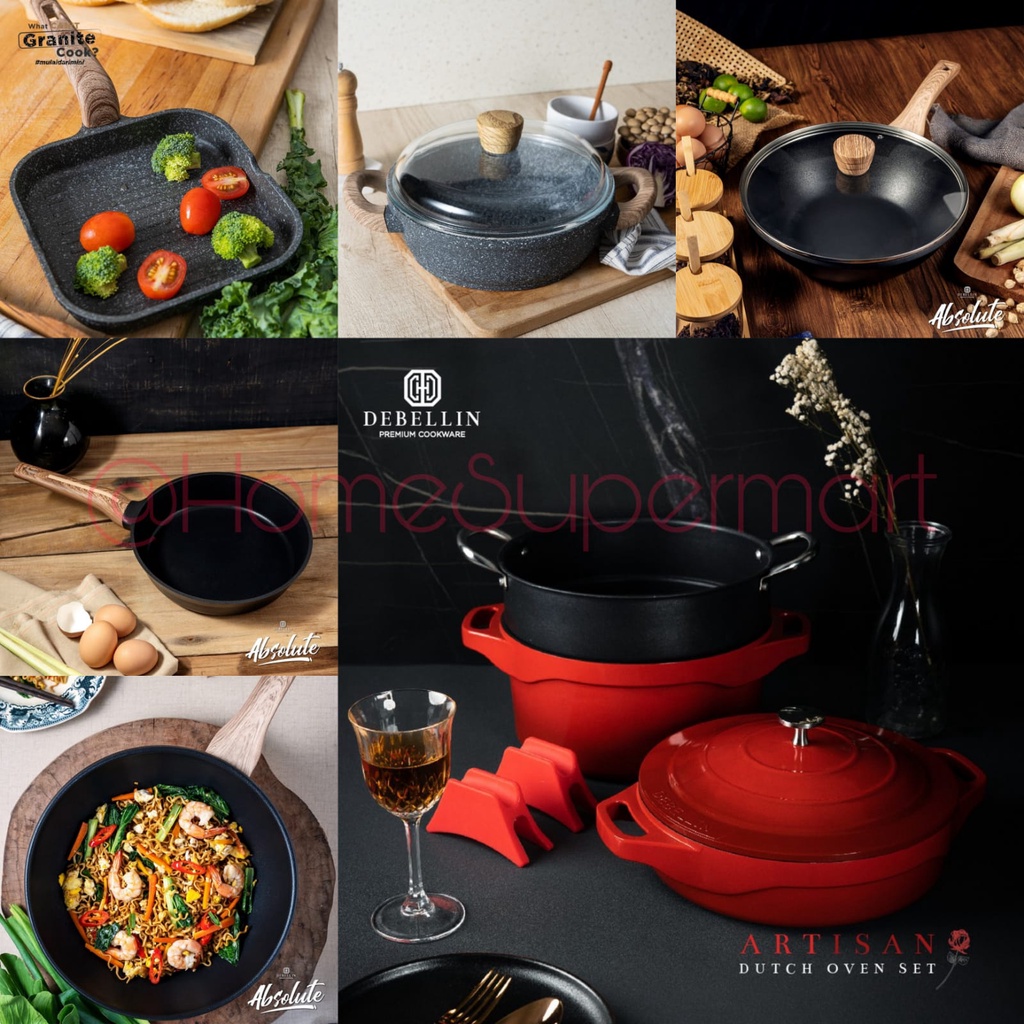 Debellin Grey Granite Absolute Casserole Saucepan Shallow Casserole