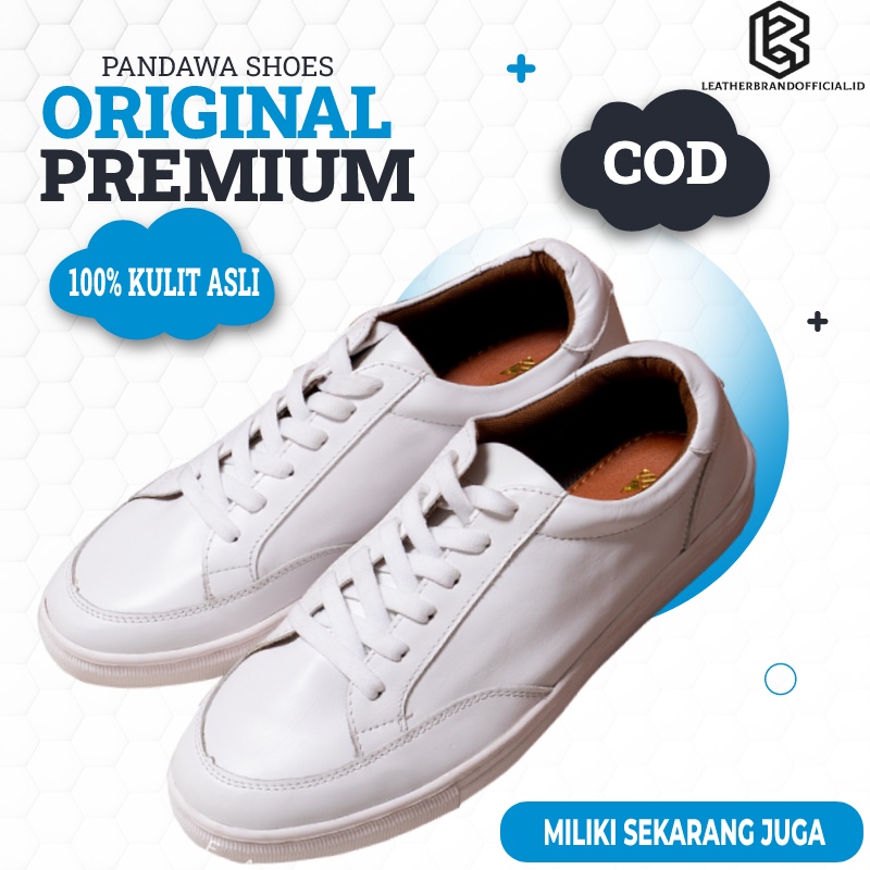 Sepatu Kulit Asli Pria Original Reven Pandawa Sepatu Pria Putih Polos Keren