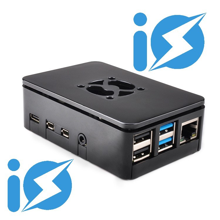 ABS Raspberry Pi 4 Case Pi4 Black Casing Model B With Fan Support