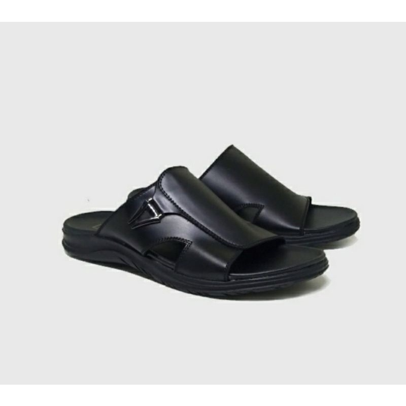 ORIGINAL, Sandal Slide Pria Kulit Brown-09 Sendal Slop Cowok Kokop Kasual Bapak2 Opa Clasik 38-44, BEST SELLER