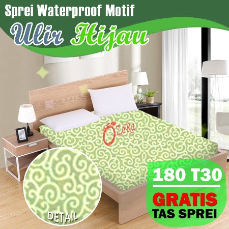 BEST SELLER Sprei Waterproof 180x200 T30cm Sepre Anti Air Ozora Motif Ulir ukir