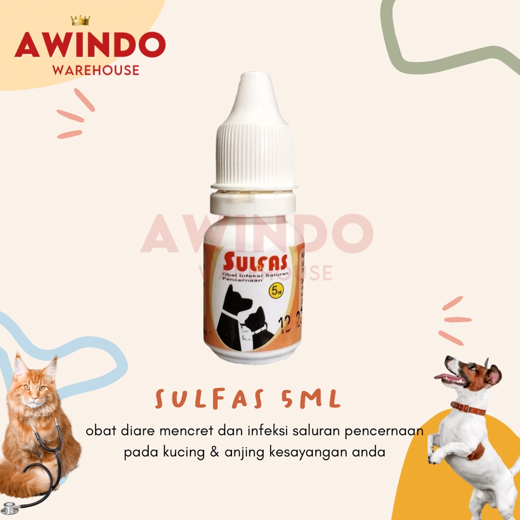 SULFAS - Obat Diare Mencret Infeksi Pencernaan Kucing Anjing