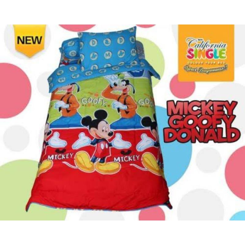 Bedcover California 120x200 SINGLE Motif Mickey Goofy Donald
