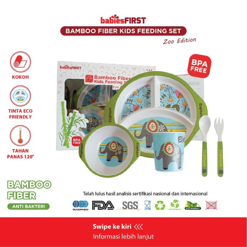 Babiesfirst Bamboo Feeding Set Zoo