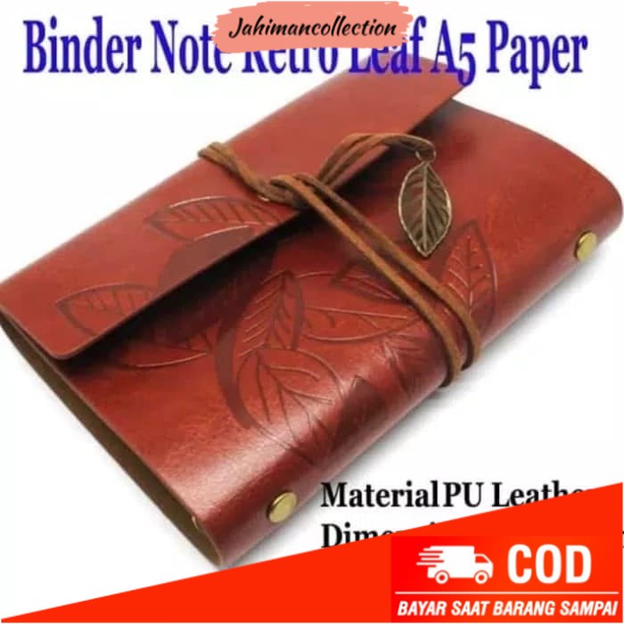 

✨ BISA COD ✨ Buku Catatan Binder Kulit Retno Leaf Coklat A5-Isi Coklat