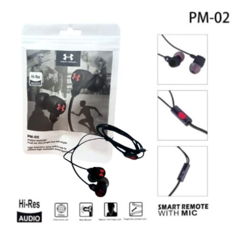 Headset PM02 Handsfree PM-02 Earphone High Quality Mega Bass