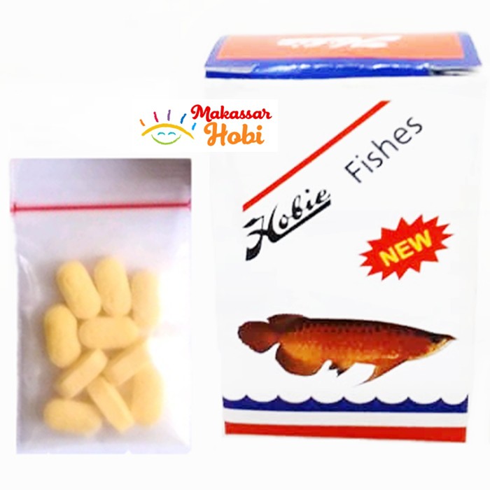 Obat Vitamin Ikan Arwana HOBIE Fishes Anti Stress Penambah Nafsu Makan 1 Dus Kotak isi 10 Tablet Multivitamin