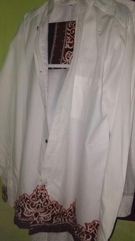 Setelan Baju Kemeja Koko Sarung Batik Solo Pria Lengan Panjang