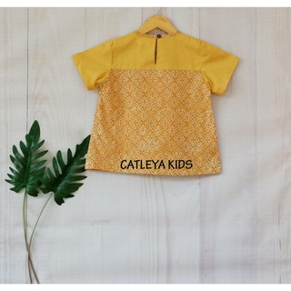  APD  AS 03 Baju  Atasan Batik Anak  Asoka series kuning motif 