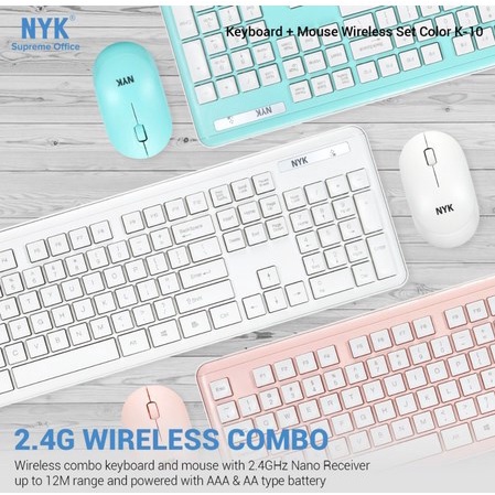 ITSTORE NYK Supreme K10 Wireless Keyboard Mouse Combo Silent  2.4Ghz K-10