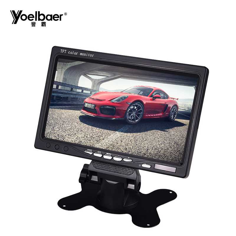 Yoelbaer Layar Monitor Mobil TFT LCD 7 Inch - C-T703-Hitam