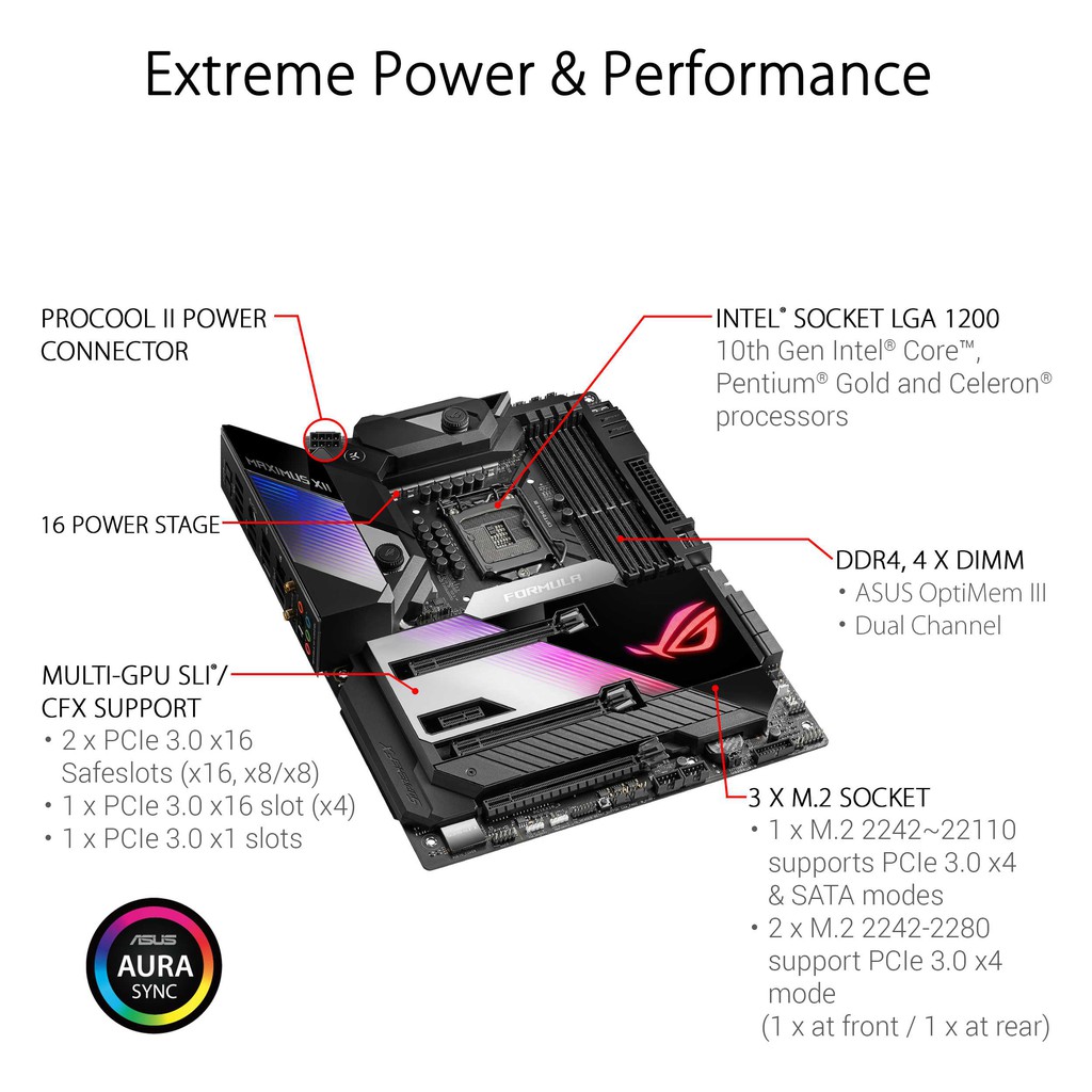 MOTHERBOARD INTEL ASUS ROG MAXIMUS XII FORMULA Z490 LGA 1200 ATX