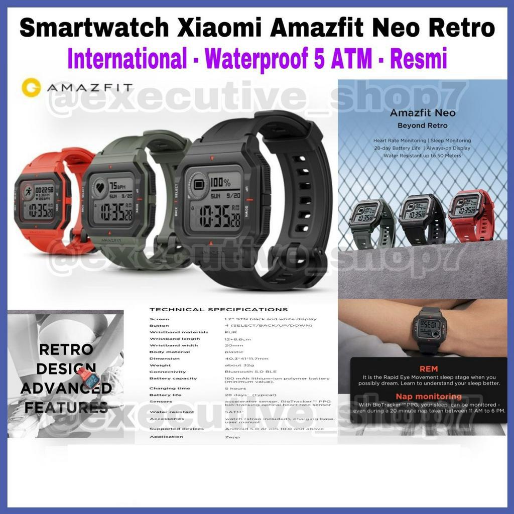 Smartwatch Amazfit Neo Retro - International Resmi - Waterproof - Garansi 1 Tahun