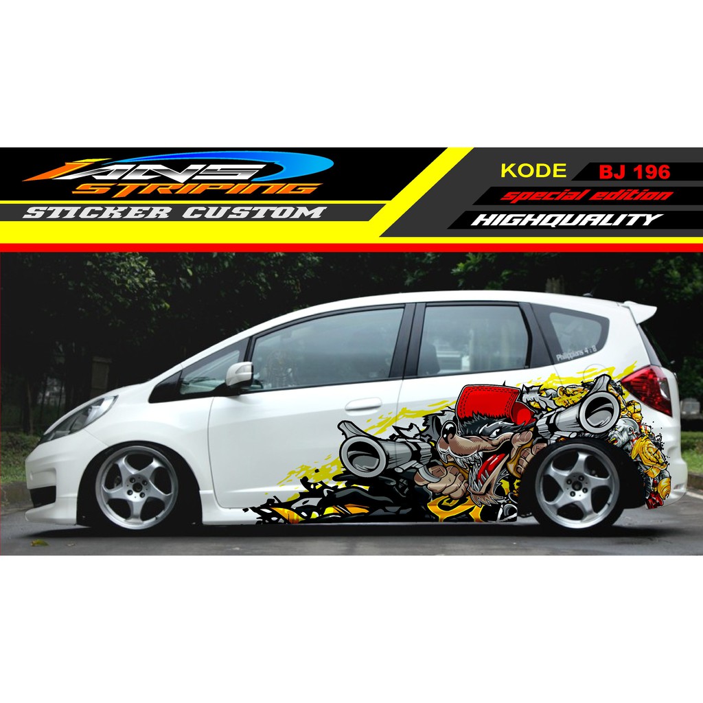 STICKER MOBIL HONDA JAZZ / STICKER DECAL MOBIL JAZZ / DECAL STICKER MOBIL HONDA JAZZ , BRIO