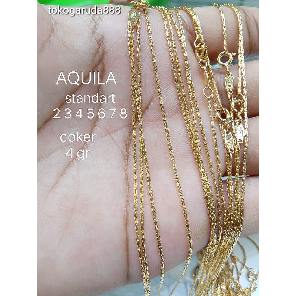 Rantai kalung anak dan dewasa emas asli kadar 750 75% aquila sella rosegold cantik murah kilat ringan kawat tegang