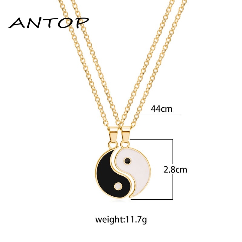 Kalung Liontin Yin Yang Bahan Alloy Gaya Korea Untuk Pasangan