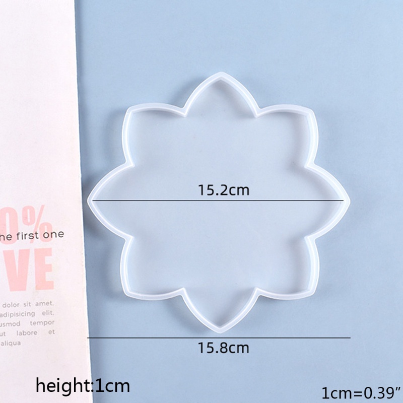 SIY  DIY Crafts Crystal Epoxy Resin Mold Lotus Coaster Tray Cup Mat Silicone Mould