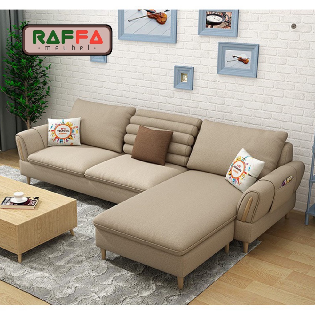 R14 RAFFA MEUBEL - Sofa Retro Scandinavian Kayu Solid, Warna & Ukuran Bisa Custom, COD Jabodetabek