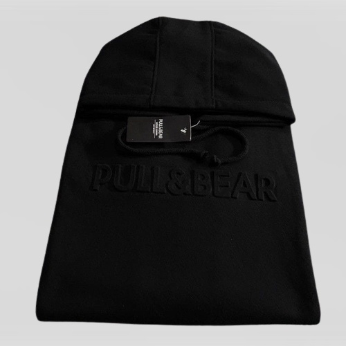 Jaket Hoodie PullBear Emboss 3D Hitam - Sweater Pull &amp; Bear Premium Unisex