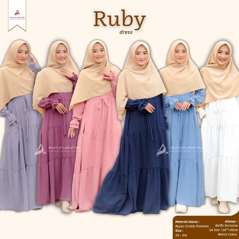 RUBY DRESS / GAMIS CRINKLE / GAMIS RAYON CRINKLE / DRESS CRINKLE / GAMIS BASIC / GAMIS POLOS / GAMIS